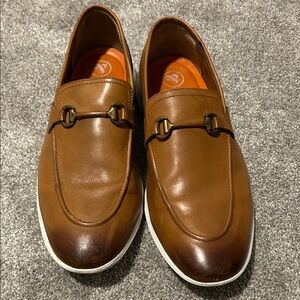 Tan Leather Slip-On Loafers